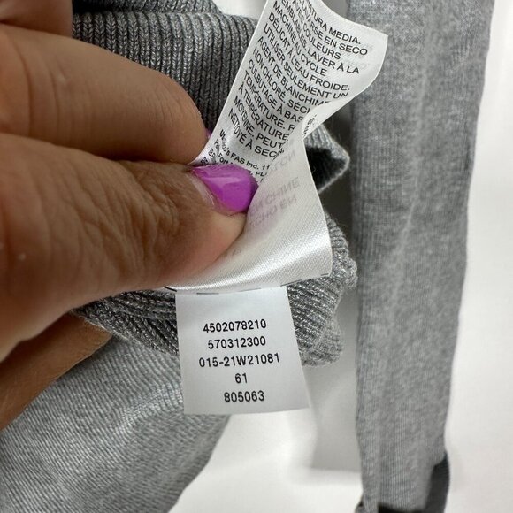 2/$30 White House Black Market Crew Neck Pullover Ribbed Sweater Gray #A0110 - Picture 5 of 8